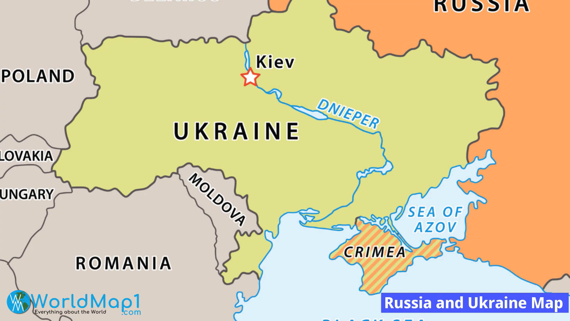 Rusya ve Ukrayna Haritası